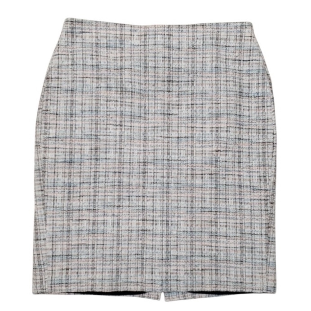 Banana Republic Textured Tweed Pencil Skirt Size 8 Pink Blue Brown White Career